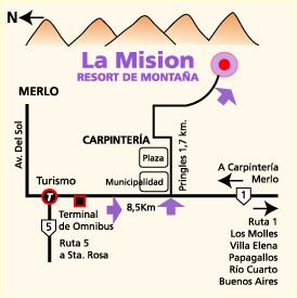 Mapa de ubicación de Cabañas La Misión