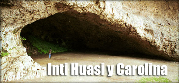 Imagen de la gruta de Inti Huasi con Título de página Inti Huasi Carolina 