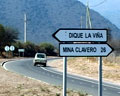 Ruta señalización del acceso a Dique La Viña a 28 Km de Mina Clavero