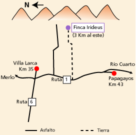 Mapa de acceso a Finca Irideus